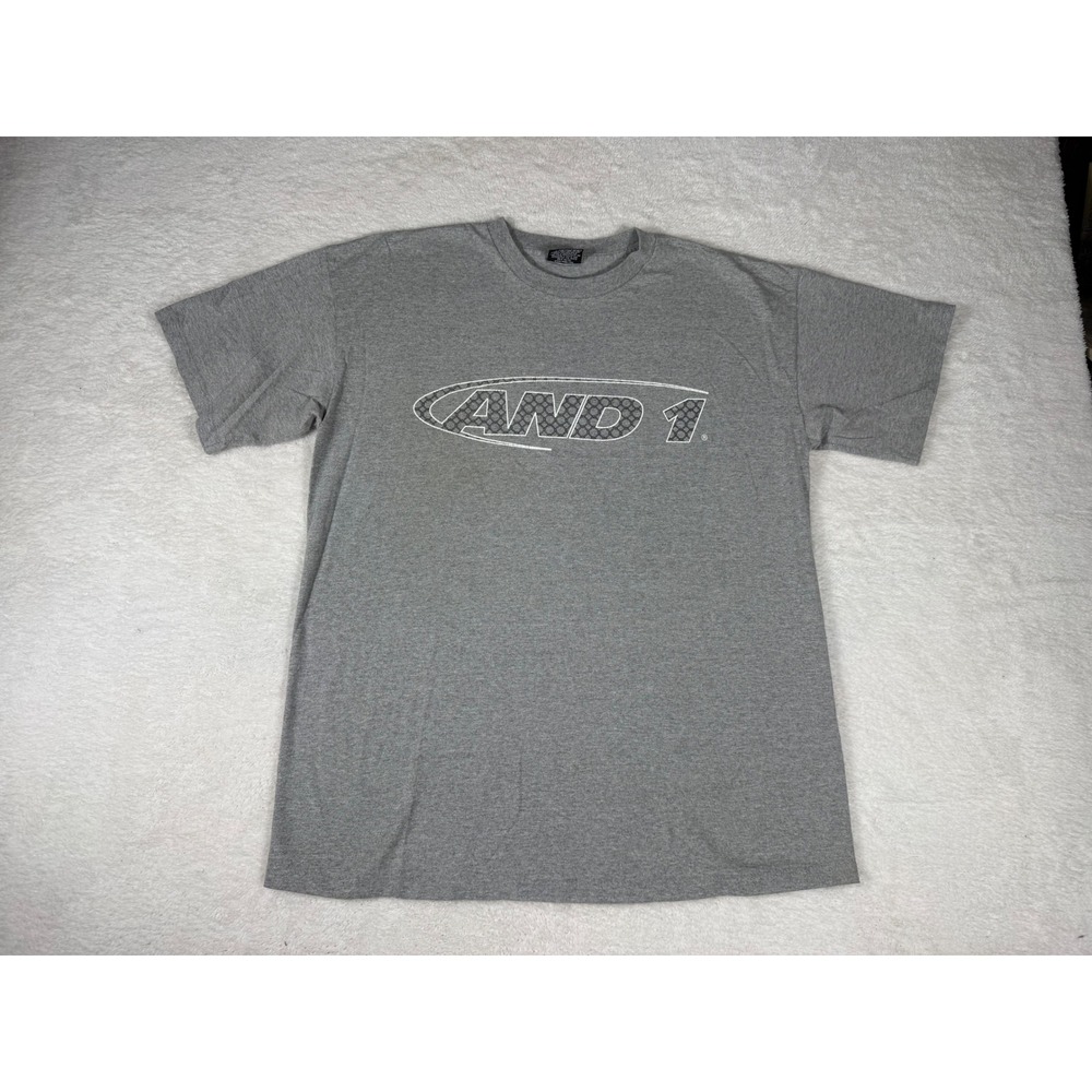 AND 1 Graphic T-Shirt Mens L Gray Good Vintage 90s Streetball Basketball Tee